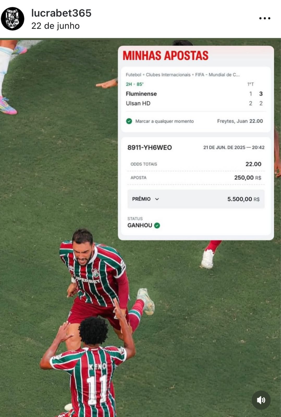 Maior Ganho 10 - Apostador Lucrabet